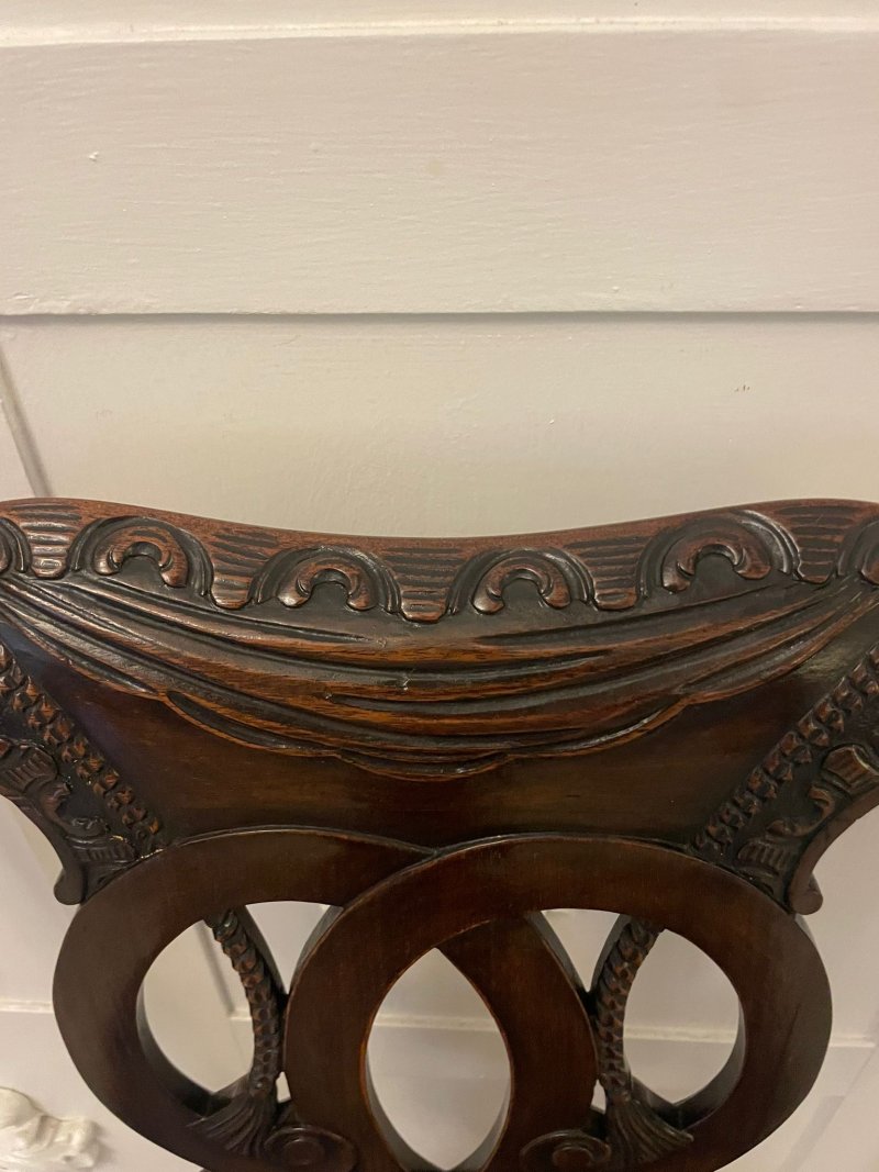 Outstanding Quality Set of 8 Antique Victorian Carved Mahogany Dining Chairs - Image 23